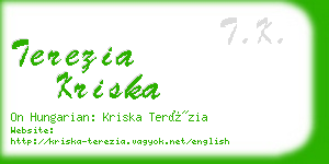 terezia kriska business card